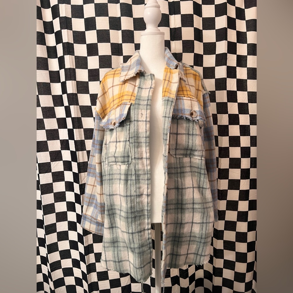 PATCHWORK OVERSIZED SHACKET